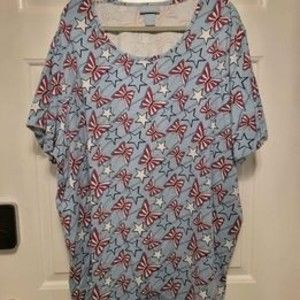 3X Tunic Top Tee Stars And Stripes